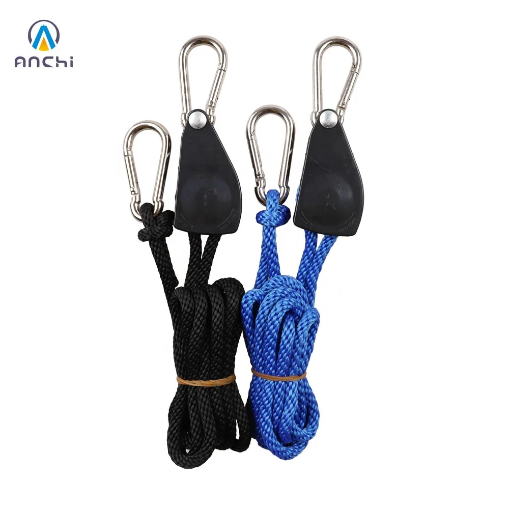 14 inch 8ft 2.4m ratchet heavy duty tie down rope carabiner hook clip hanger metal gear 150lbs