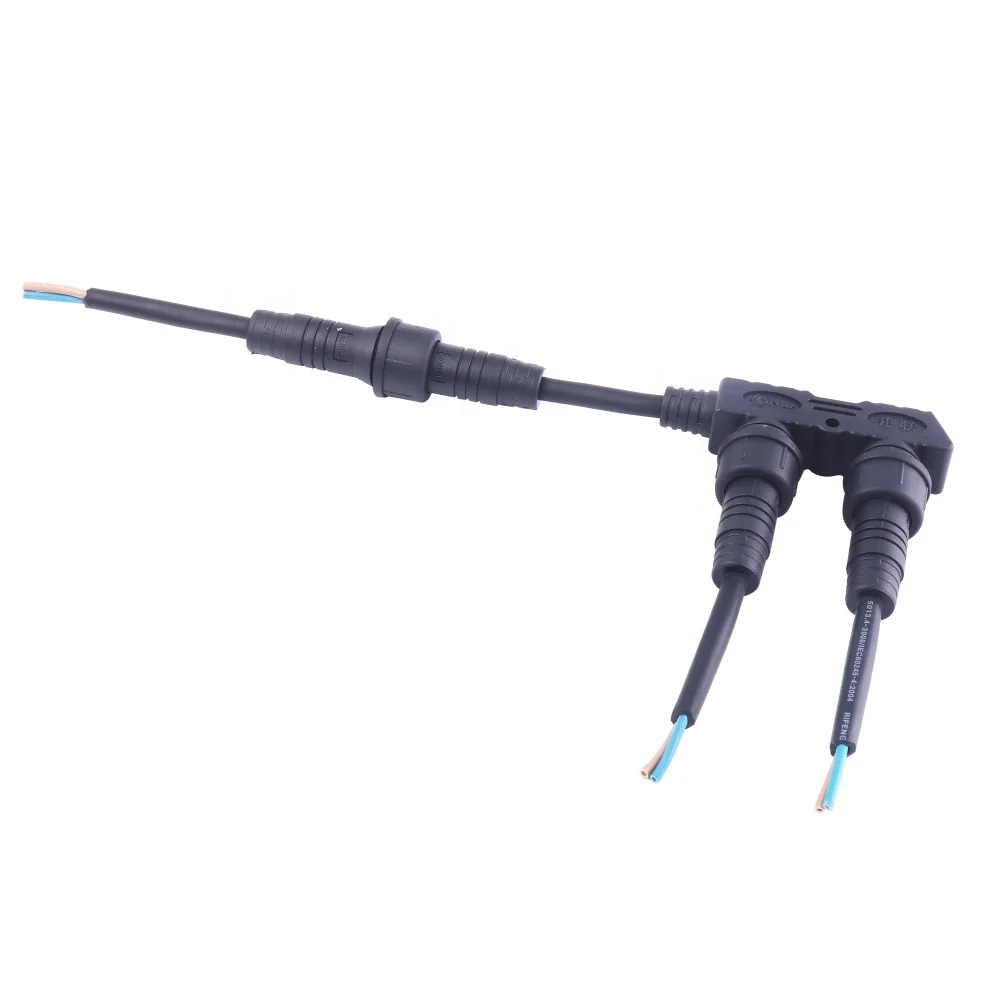 2 Contacts Male Female Electric F Type 1 to 4 Splitter Waterproof Construction Site Light IP67 M19 Wire Adapter Connector