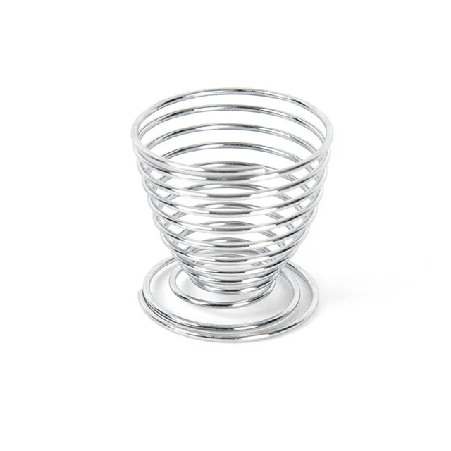 Best Selling Multifunction Kitchen Gadget Stainless Steel Boiled Egg Cup Spring Holder Egg Opener