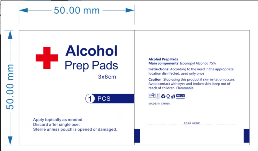 Small Sachet  5*5cm Alcohol glass len Wipes 70%-75% isopropyl alcohol wipes