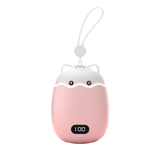 Hand Warmer And Power Bank 2-in-1USB Portable Intelligent Digital Display Rechargeable Mini Cartoon Hand Warmer