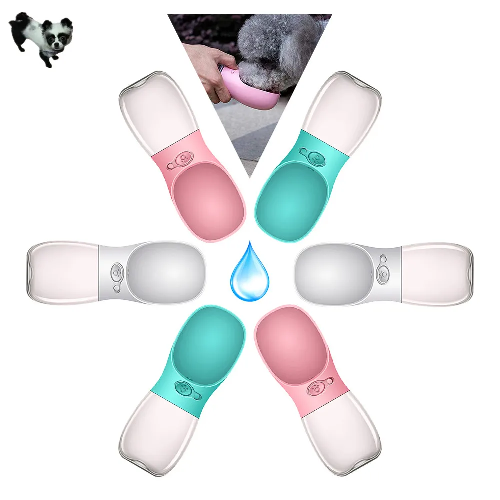 Wholesale Manufactory Automatic Hot for walking portable plastic travel recycling dispenser 350-550ml Pet dog water bottle