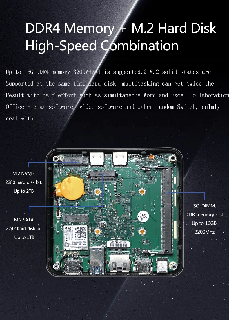 Mini PC N95  4 NIC Fanless Firewall Motherboard VPN Server Router Case Black Wireless OME Support  Linux Wifi