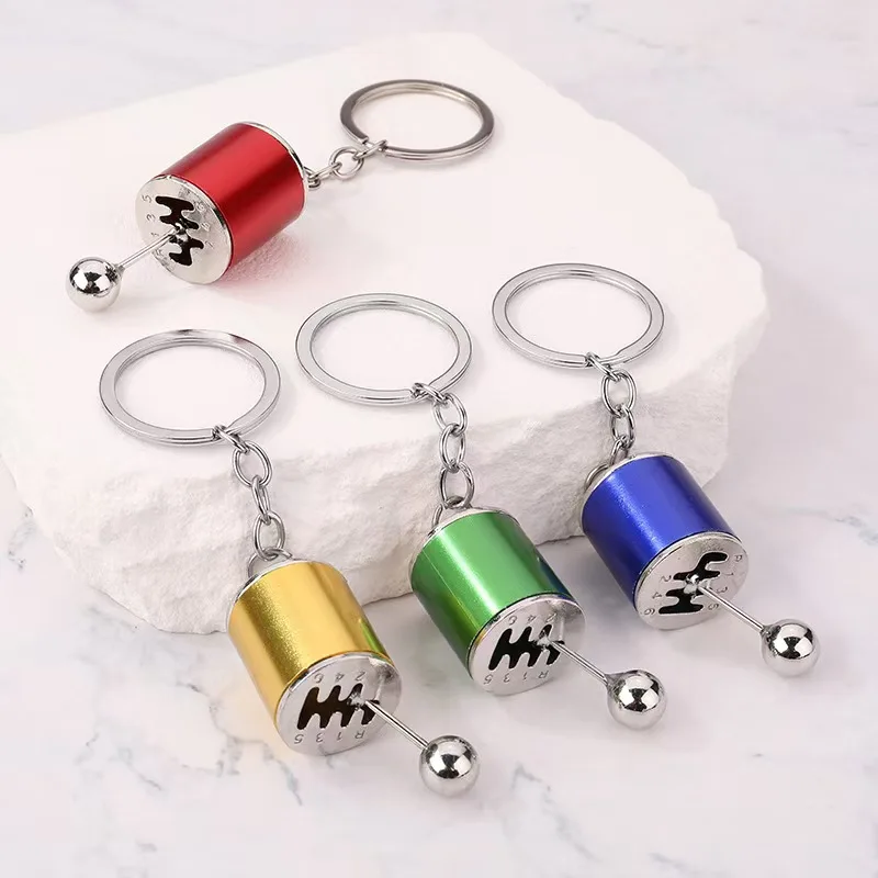 Car Shifter Keyring Metal Gear Box Shifter Keychain 6-Speed Manual Transmission Gear Shift Key Ring Key Chain