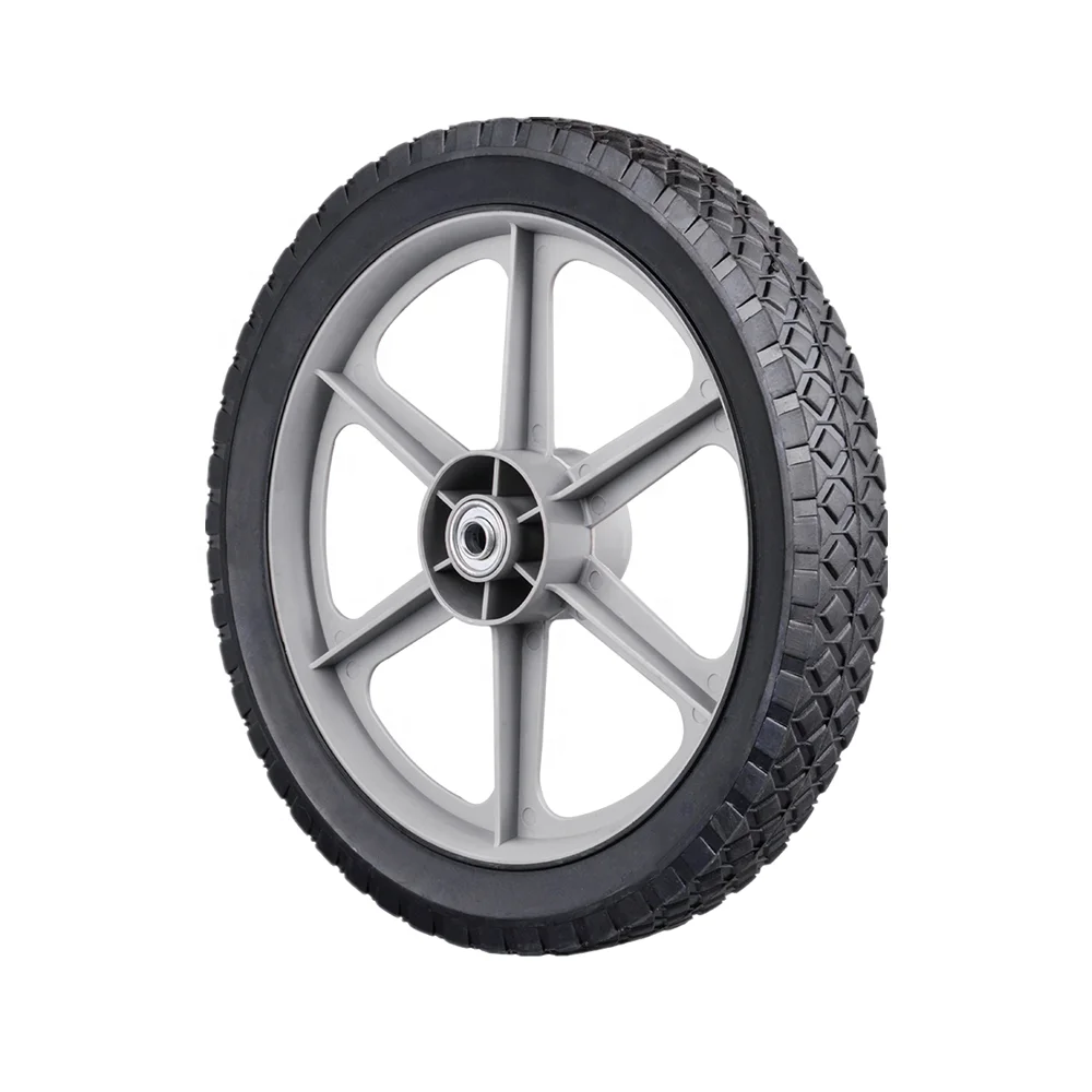 14 inch solid rubber tires with rims