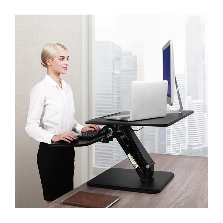 
Modern Office Premium Sit to Standing Desk Converter Up Riser Adjustable Computer Desktop Monitor Stand Riser Workstation 