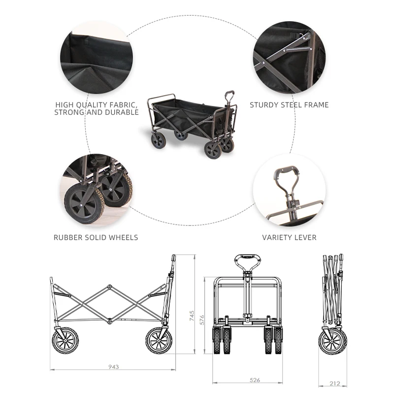 Cheap Tool Carts Camping Canvas Wholesale Beach Collapsible Folding Utility  Wheelbarrows Dump Cart Wagon
