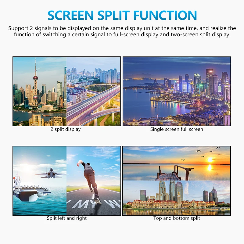 
2 channel VGA BCN video picture processor picture-in-picture 2 in 1 out HD video splitter 