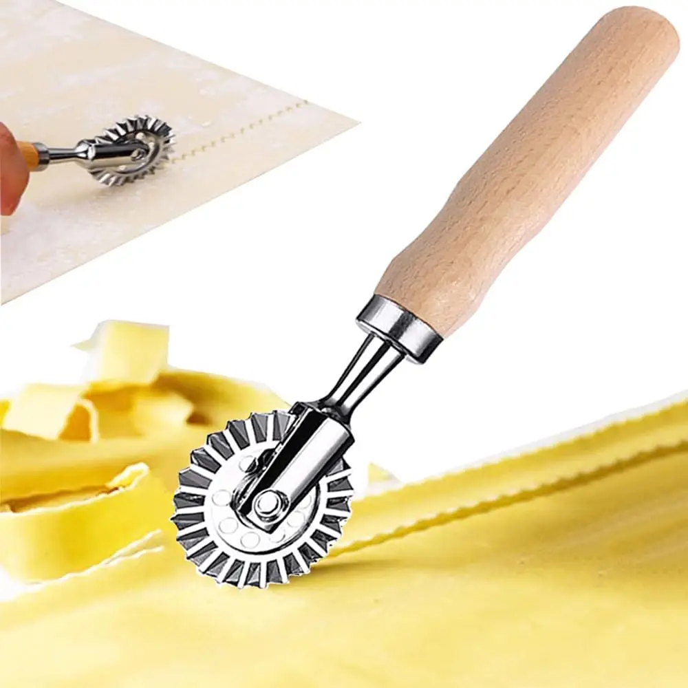 Оптовая продажа деревянных круглых форм с ручками и рифлеными краями для макаронных изделий