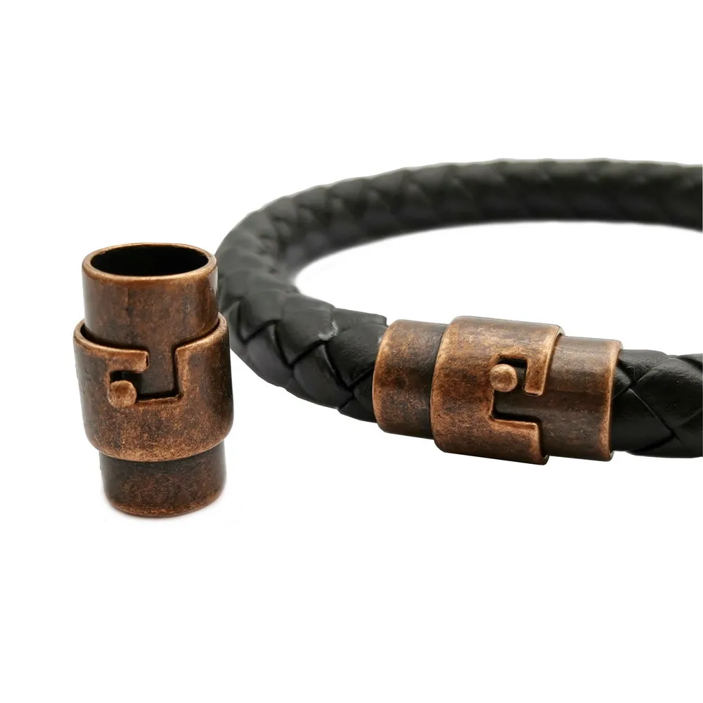 
8 мм круглые магнитные застежки с отверстием и застежка для шнура 8,0 мм Клей Золотая античная медь 