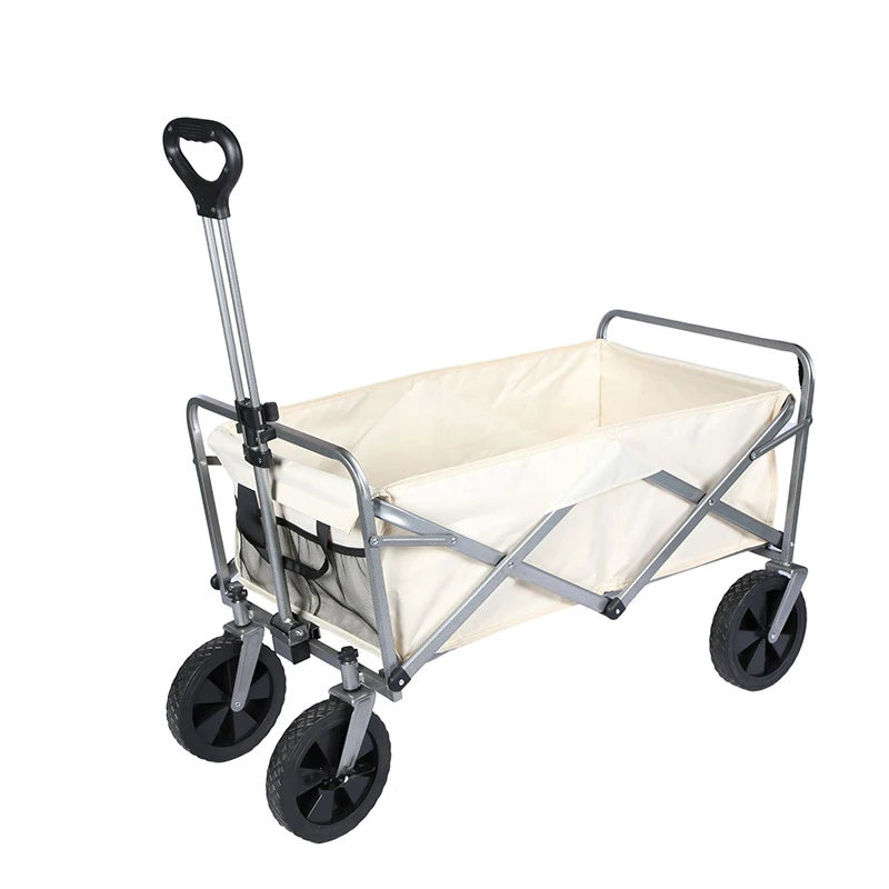 Manufacture Camping Cart Off-road Wheels Camping Cart Outdoor Camping Foldable Steel Trolley Shopping Cart