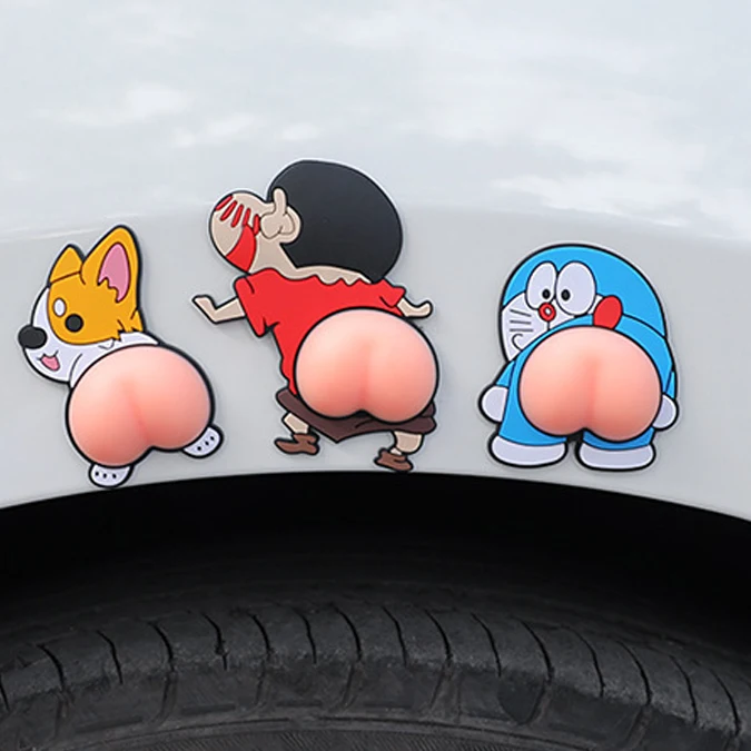 Car Door Handle Sticker Cartoon Anti-Scratches Protective Protection Car Phone Handle Protector Wall 3d Silicone Sticker