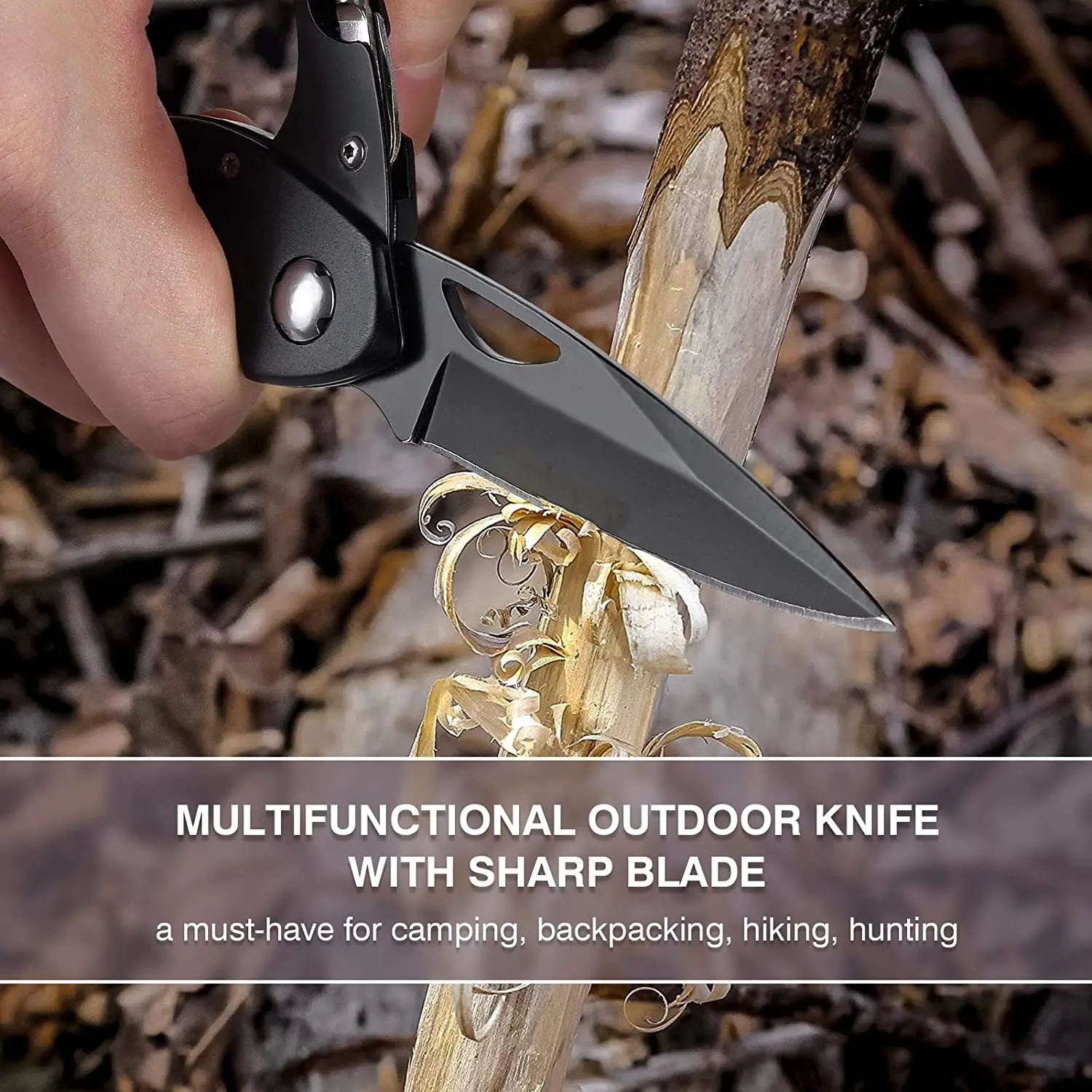 Multitool Carabiner with Pocket Knife EDC Carabiners Keychain with Folding Knives Bottle Opener Window Breaker and Screwdriver