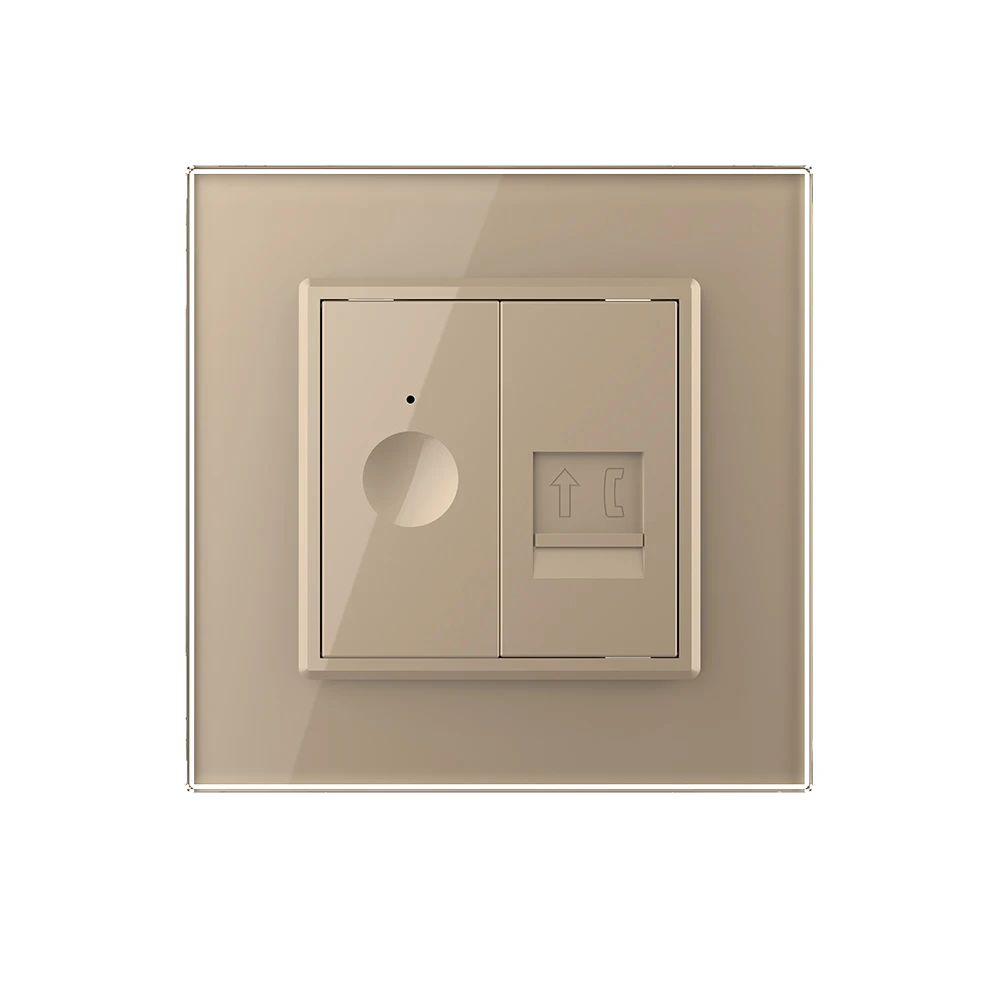 Livolo c7 Tel Socket Module And 1 Gang Touch Switch Assemble European Socket And Switch