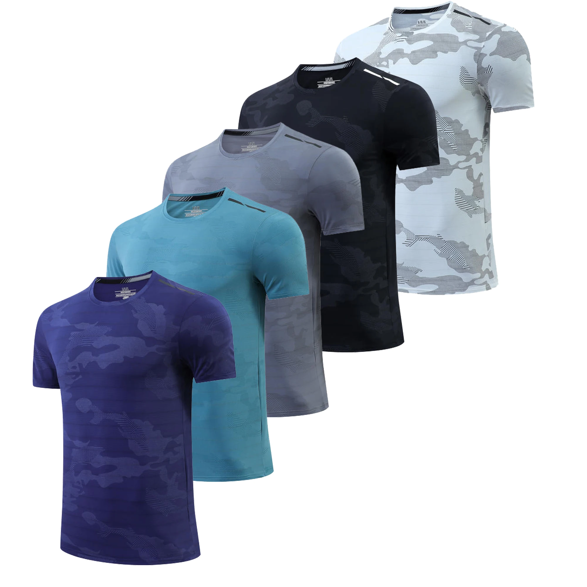 Wholesale Custom Logo Mens Tshirts High Elasticity O Neck T Shirts Sim Fit Active Wear Casual Sport Short Sleeve Shirts