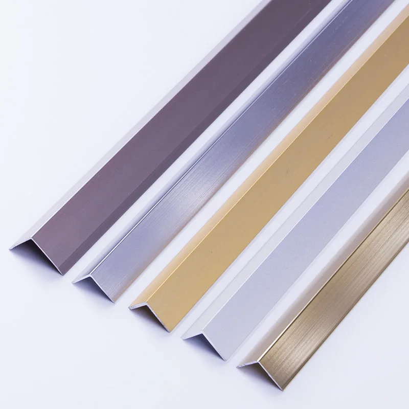 Foshan FSF Manufacturer Decoration Cheap Polished Metal Right Corners Outside Aluminum Tile Edge Protection Trim for Wall