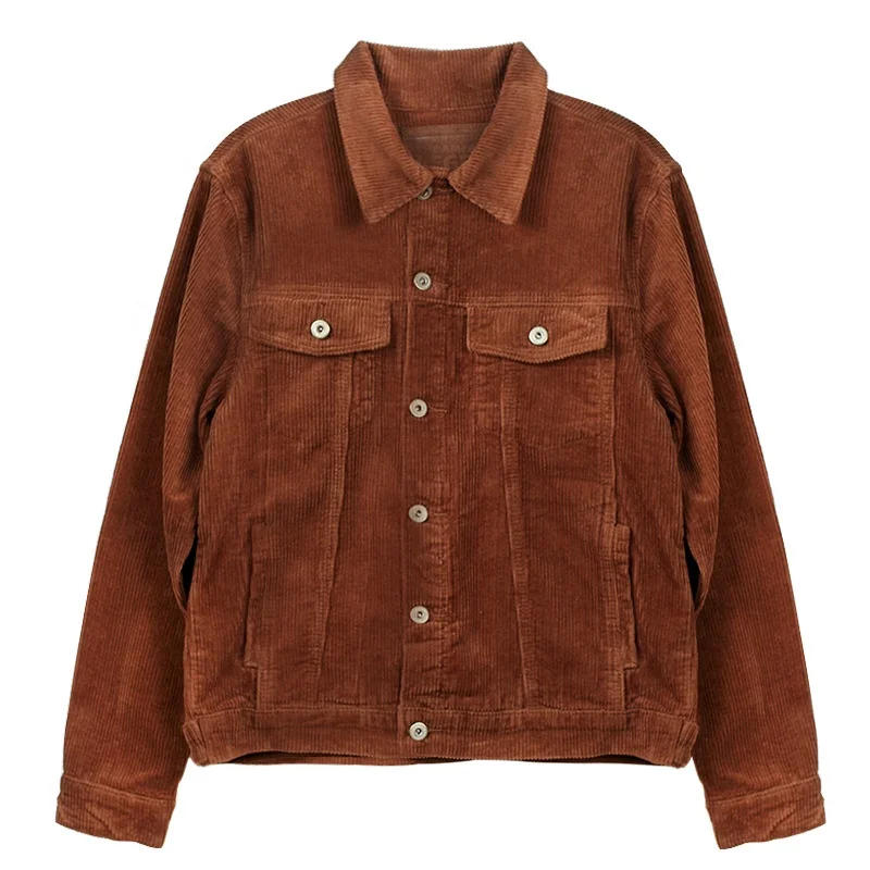 OEM Custom Wholesale Mens Corduroy Trucker Jacket Mens Overalls Vintage Cordoroy Coat