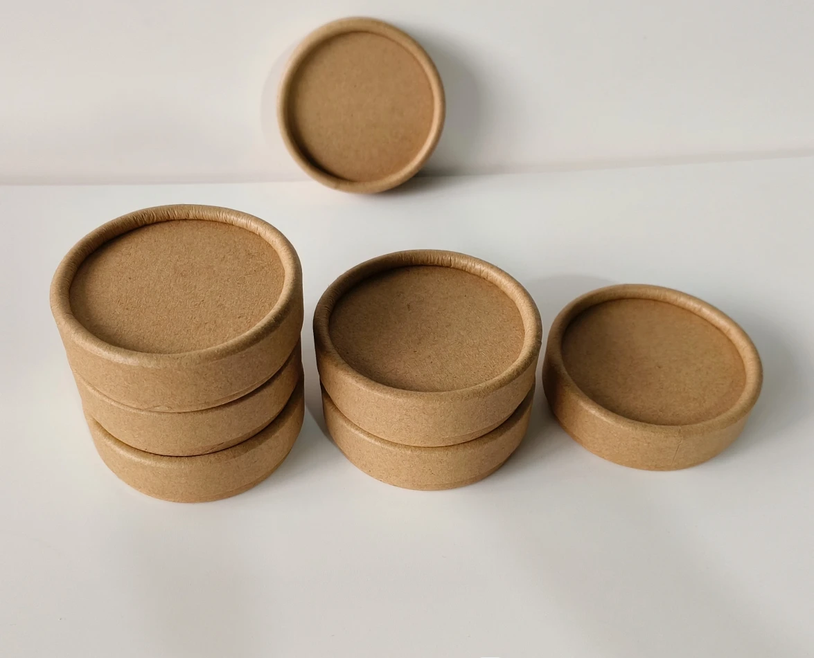 Recyclable Eco-Friendly fat Lip Balm cylinder box Deodorant Stick wax lined Packaging Kraft Paper jar Lipstick tube