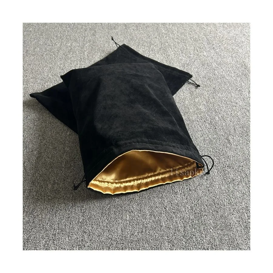Custom wholesale double sided bag satin velvet wig pouch gift velvet pouch wig dust bag lace wig bags