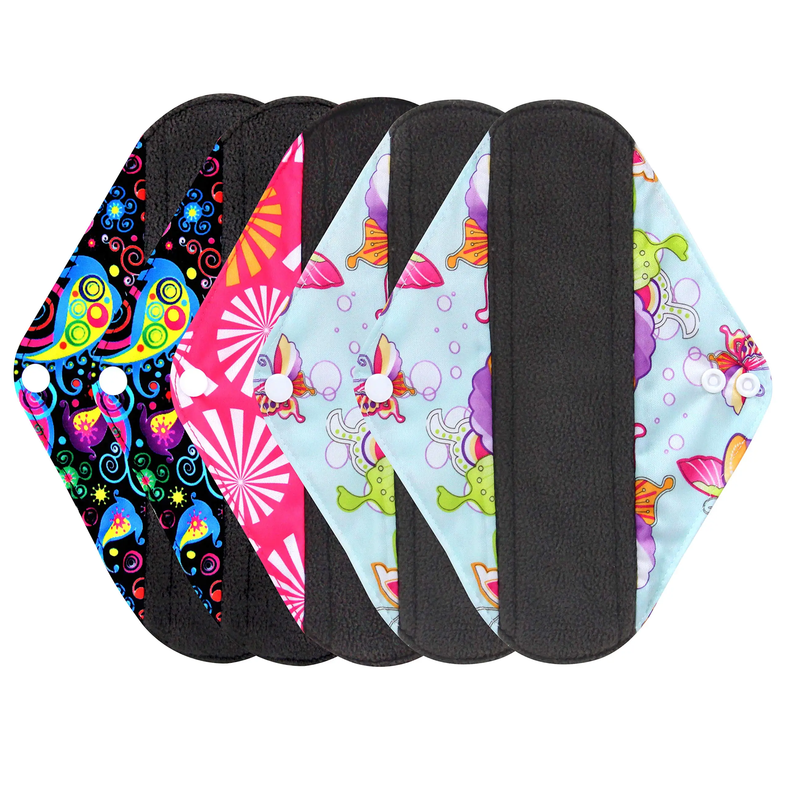 Menstrual Pads Top Quality Reusable Washable Fabric Mm Regular Sanitary Pads Customized Size Excellent Breathable Animal World