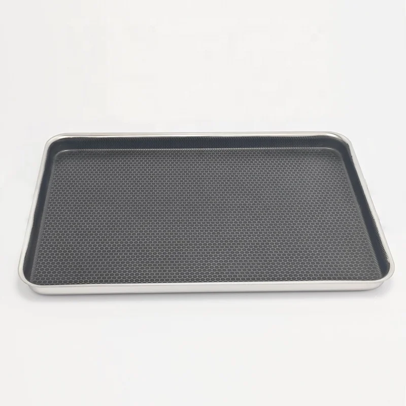 Higher quality 3Ply non-stick honeycomb rectangular grill pan griddle pan bakeware
