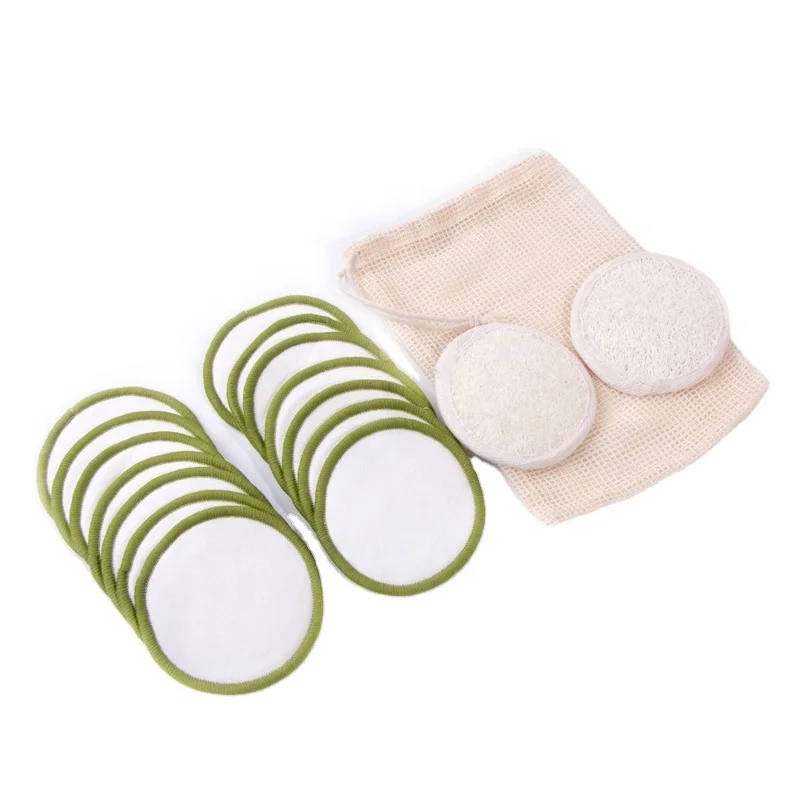 Eco Friendly Reusable Bamboo Fiber Makeup Remover Pads Bamboo Cotton Reusable Pads Makeup Remover Cleaning Cosmetic Cotton Pads