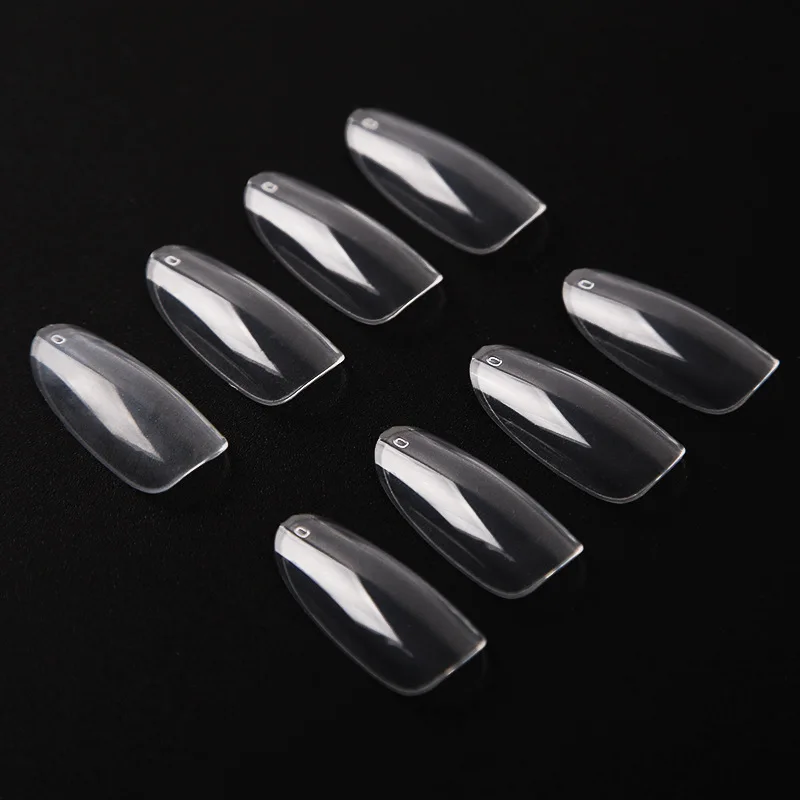 Amazon Hot Selling Clear Single Size 3 Number Oval Nail Tips Round Head Acrylic Nail Art Extend Tips Wholesale Price