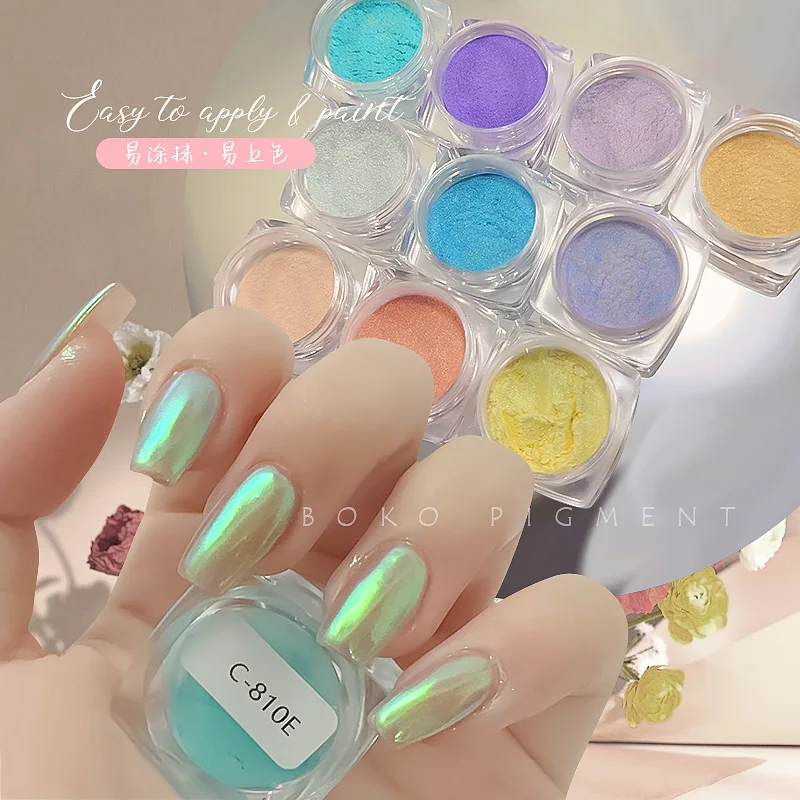 0.8g Nail Magic Mirror Effect Pearl Powder Nail Art Chrome Pigment Dust Decorations Manicure