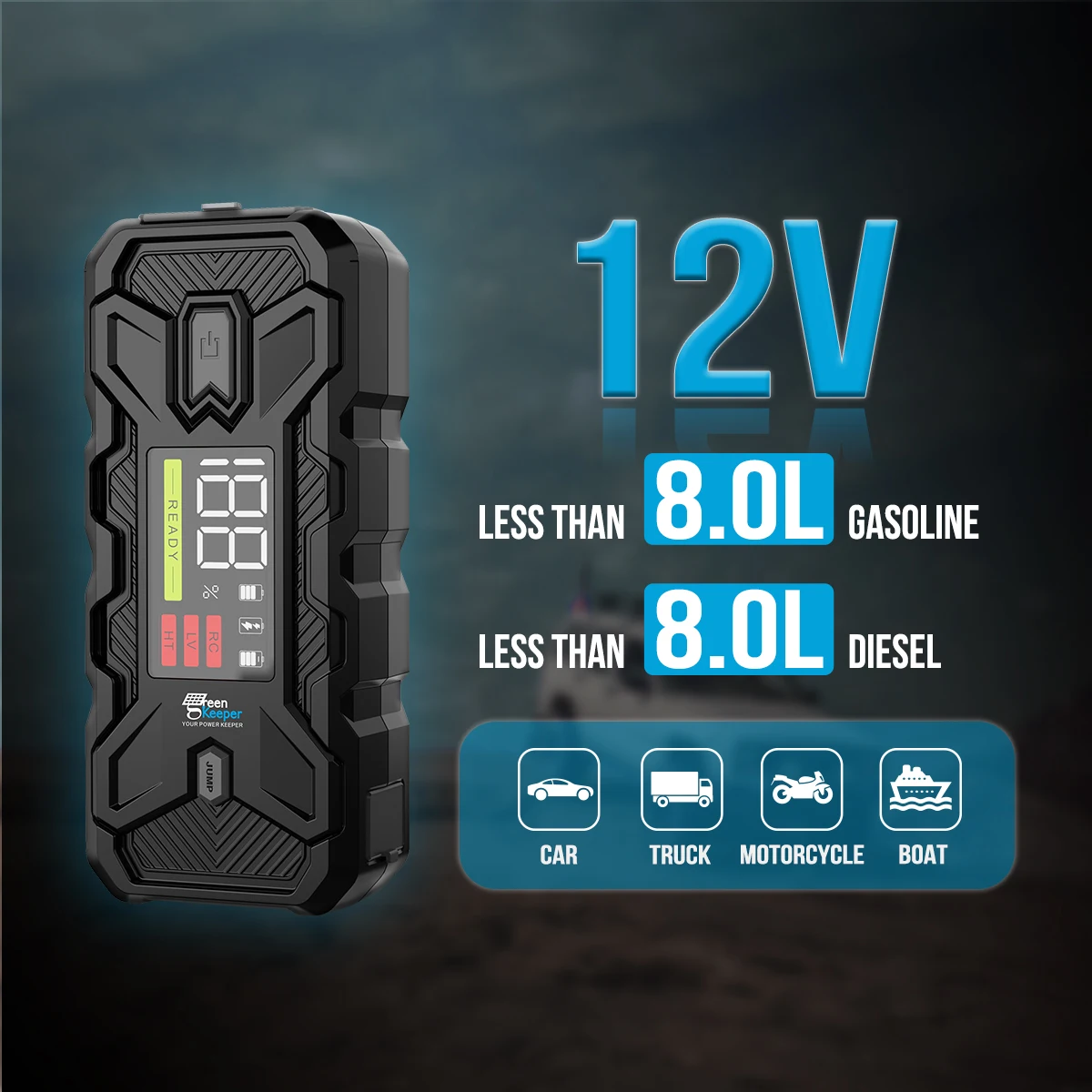 Green Keeper 3000A  Fit Extreme Temperatures Battery Booster Portable Car Jump Starter For Car