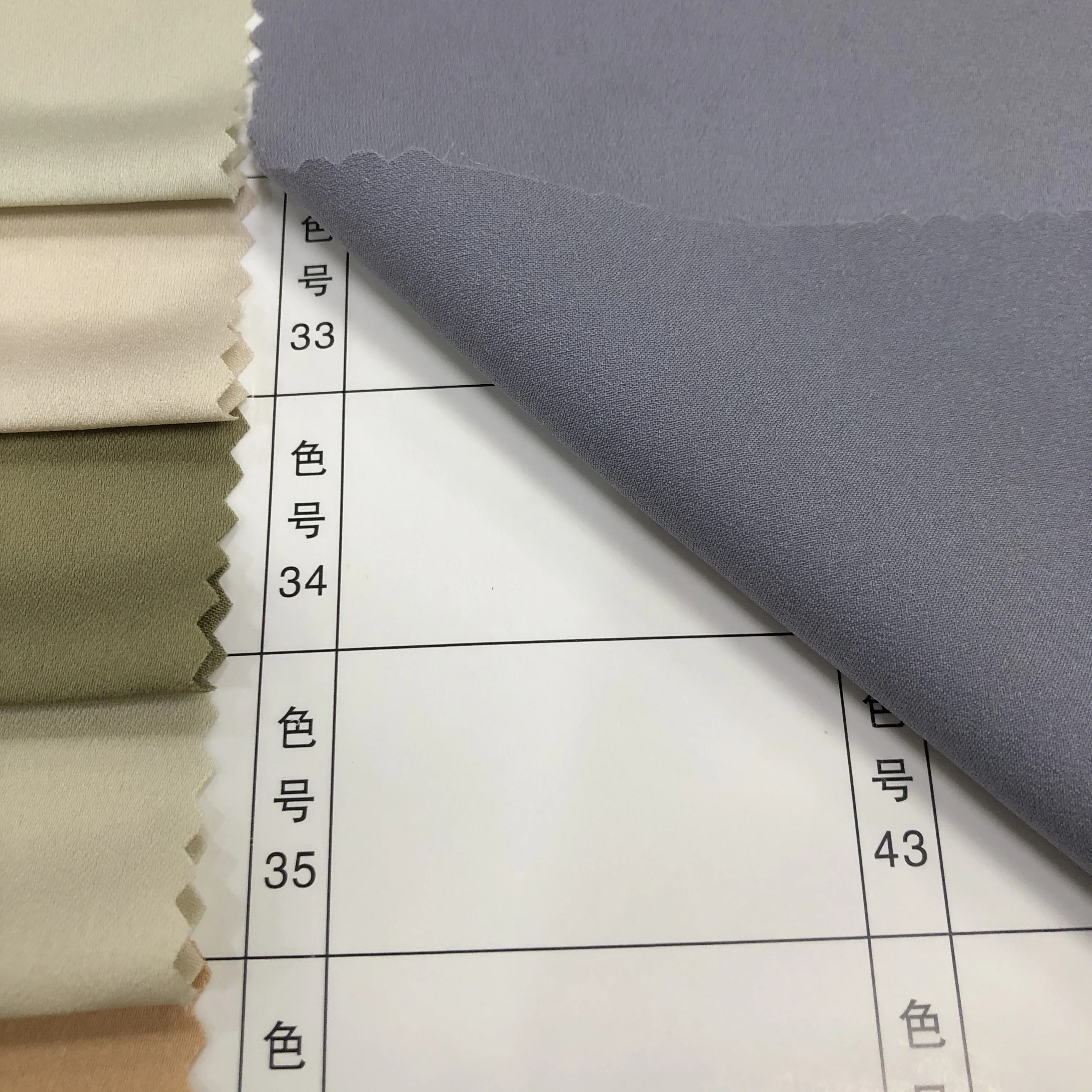 Crepe Satin Fabric for Women Garment 8822 Woven 100% Polyester Fabric Plain Dyed Poly 100% Polyester OEKO-TEX STANDARD fabric