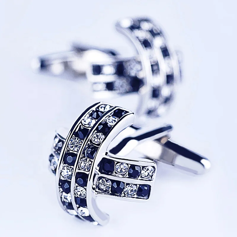 crystals cuff link cheap factory price semi-precious stone inlaid cufflink for men suits