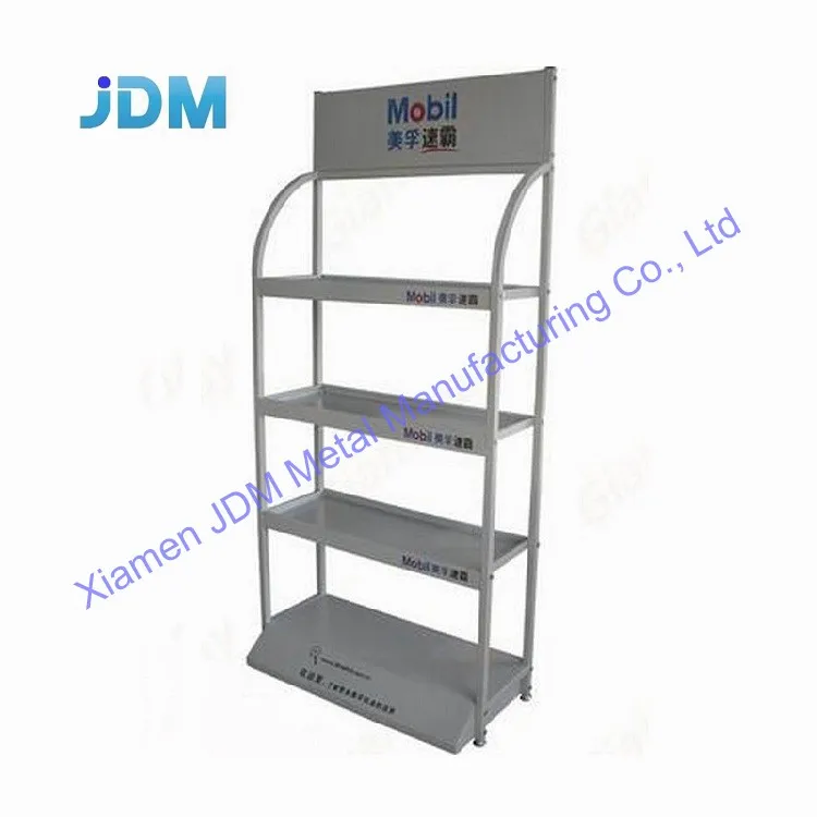 OEM engine oil showing stand racks For Store Decorative Floor Car Oil Racks Display Goods Iron Rack Shelf