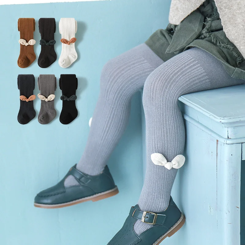 Children bow winter and Autumn girls pantyhose baby kids tights