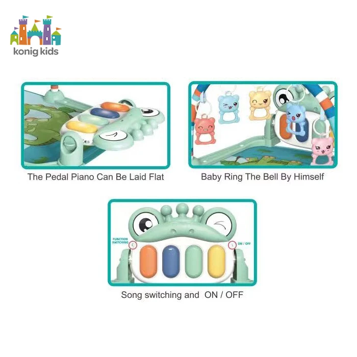 Konig Kids Kick & Play Piano Gym Baby Toys With Lights & Music Baby Mat Baby Activity Gym Gimnasio Para Bebe
