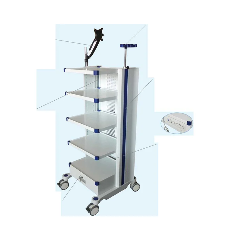 VON factory price Medical Endoscopic Cart Hospital Instrument Trolley Place the monitor electrocardiograph