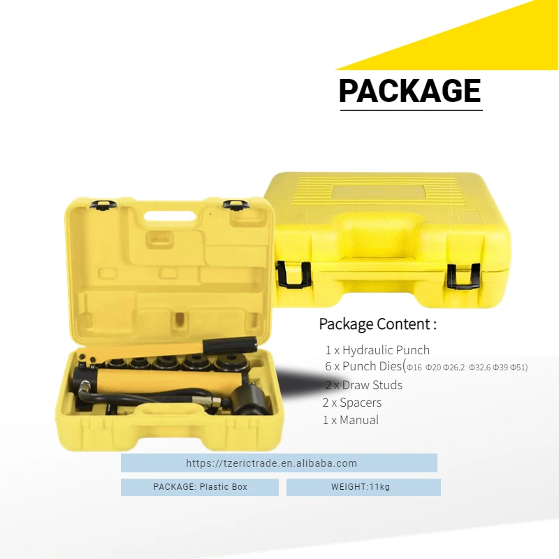 10 Ton Manual  Hydraulic Knockout Punch Driver Tool Kit Electrical Conduit Cutter Set Hand Hole Punh Digger Puncher Tools