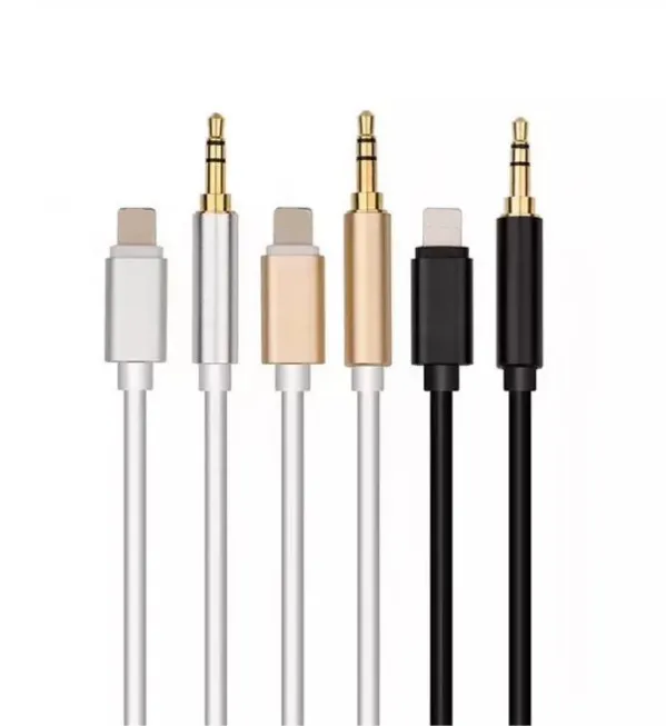 New Arrival 1meter 3.5mm Aux Cable Lighting To Male 3.5mm Car Cable For Iphone Aux Adapter Cable