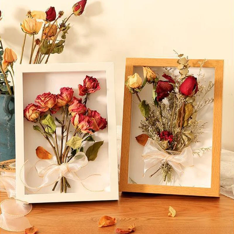 Top Hot Sale Home Decor Plant Specimen Herbarium Clip Wooden Photo Picture Dried Flower Wood Shadow Box 3d Frame
