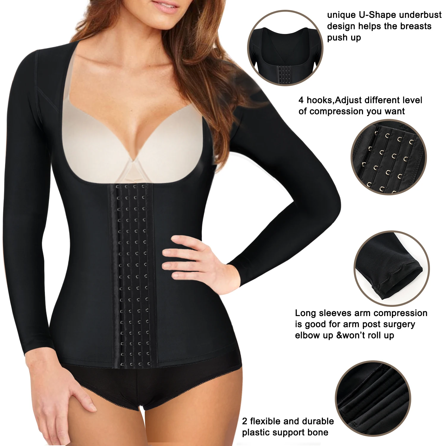 Женщины Плечи Shaper послеоперационных для похудения Компрессионные бандажи Корректор осанки Корректирующее