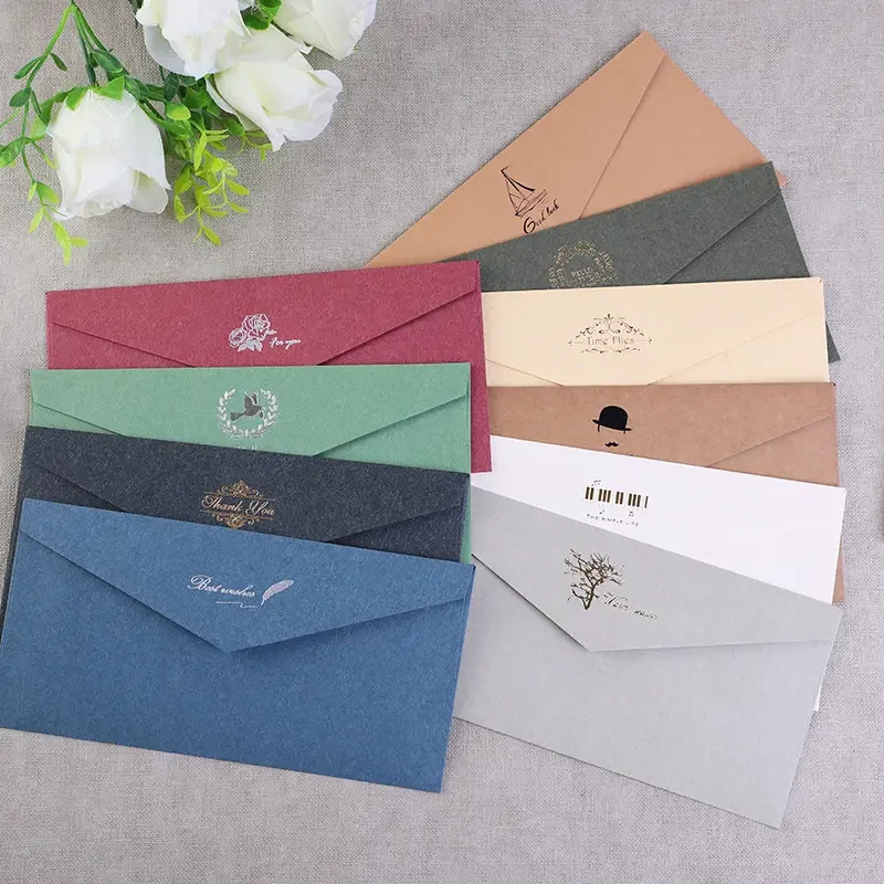 Wholesale Custom Kraft Paper Colored Blank Greeting Cards and Business Envelopes for Invitations for Personalized Corporate Use