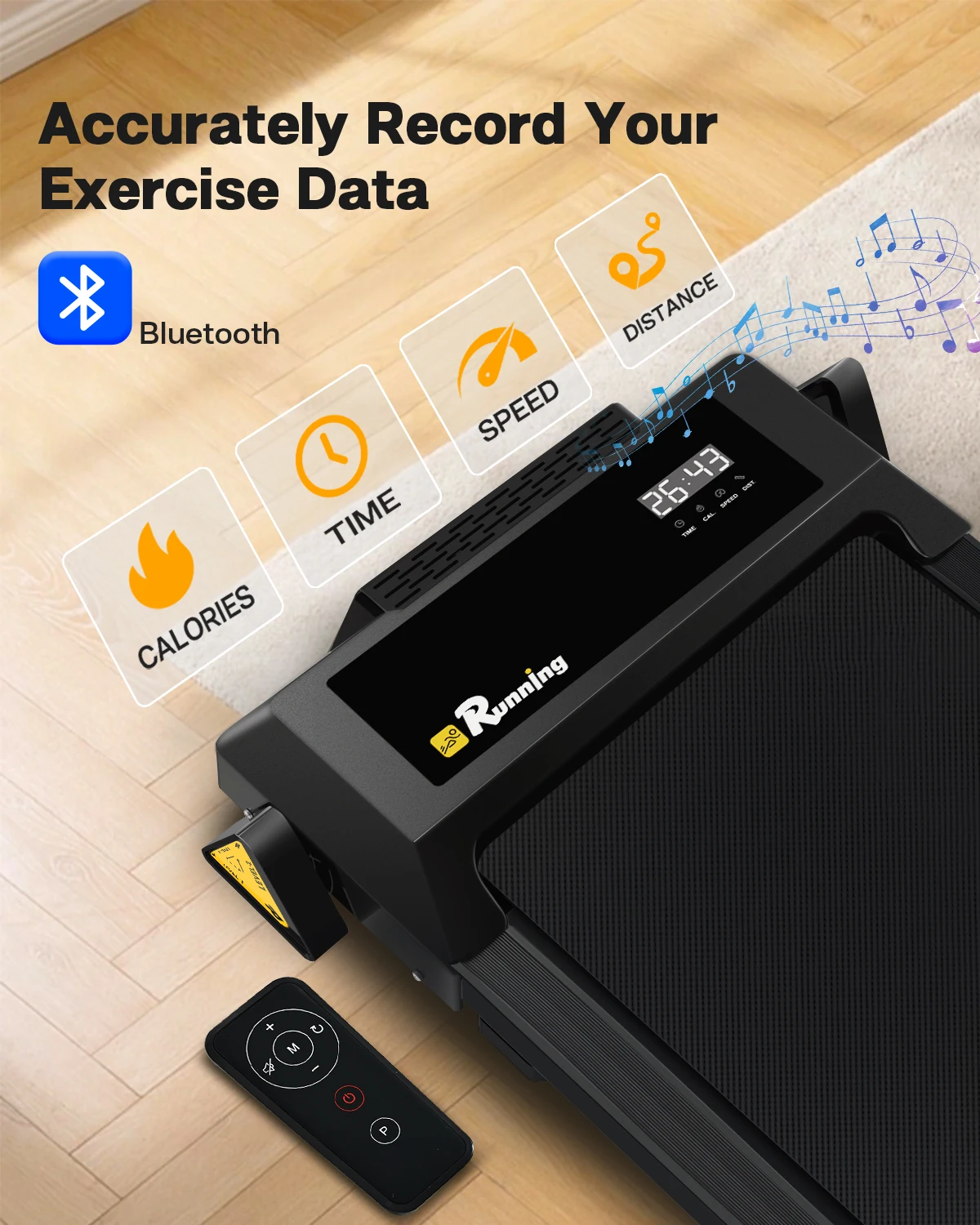 Ready To Ship US Walking Pad Treadmill Under Desk, Portable Mini Treadmill with Remote Control, Bluetooth, 265lbs Max Weight