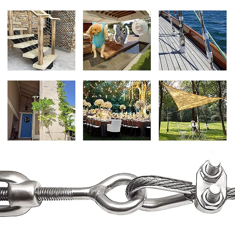 Factory Supply Ss304 Ss316 Saddle Wire Rope Cable Clip Clamp With U Bolt For Rigging Hardware