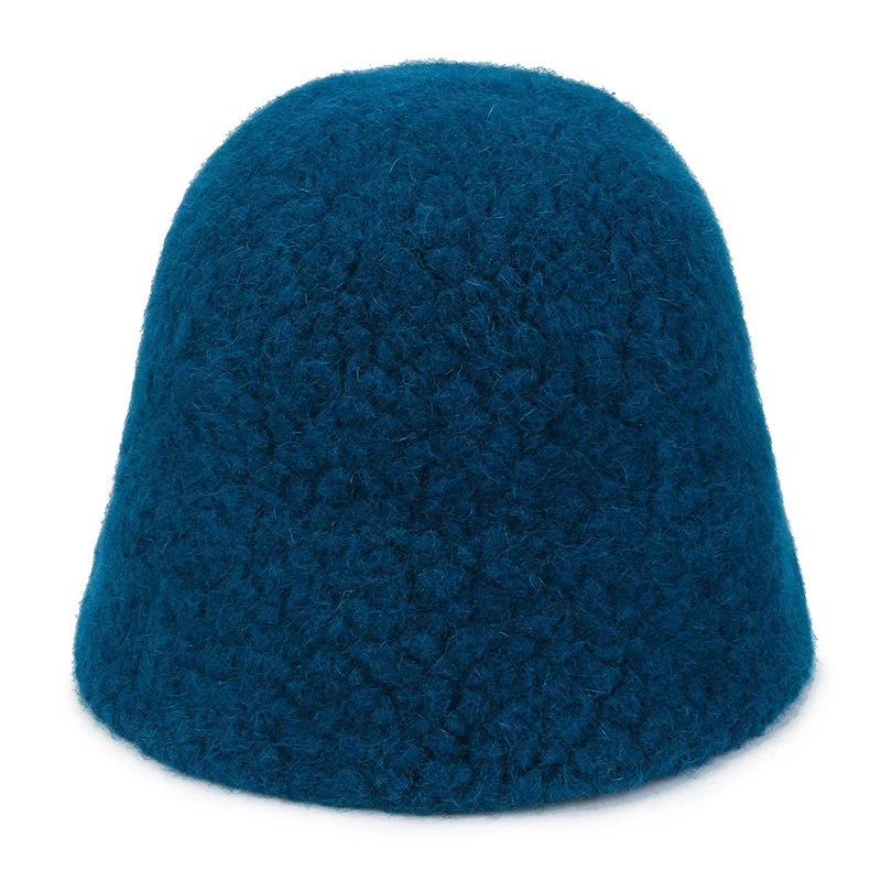 Autumn Winter Plain Fashion Rex Rabbit Fur Fuzzy Luxury Outdoor Warm Comfortable Smooth Daily Wear Colorful Unisex  Bucket Hat