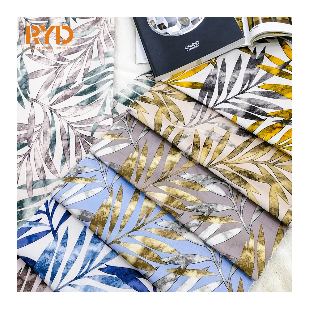 Morocco Style blue velvet Printed Holland Velvet Upholstery Sofa fabric sofa fabric material