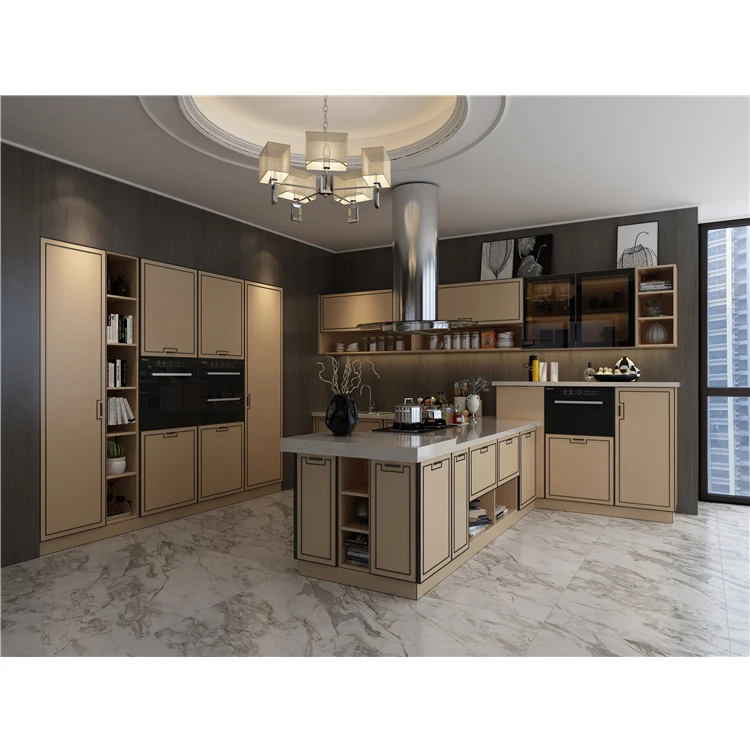 Wholesale cheap custom color wooden aluminium kitchen cabinets design sample luxury cabinet for kitchen