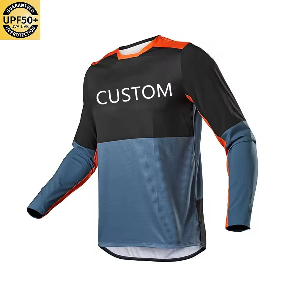 Breathable UV Protection Polyester Men Shirt Motorcycle Auto Racing Custom Motocross Jersey Racing Bike shirts Riding Jersey