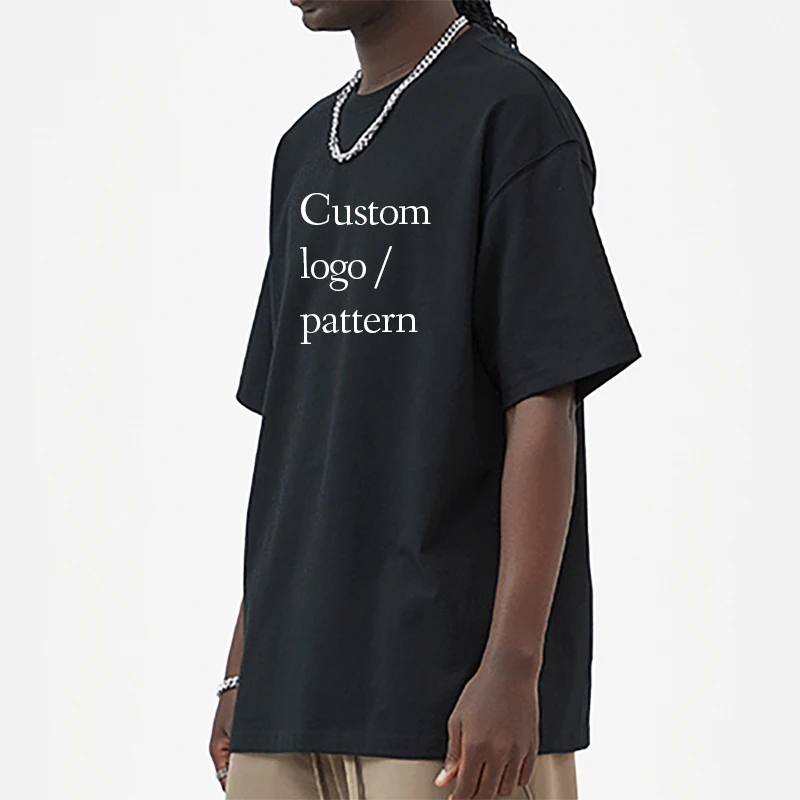 High Quality Men Luxury Custom Logo 275gsm 100% Cotton Oversized T-shirt Blank Heavyweight Streetwear Unisex T Shirts