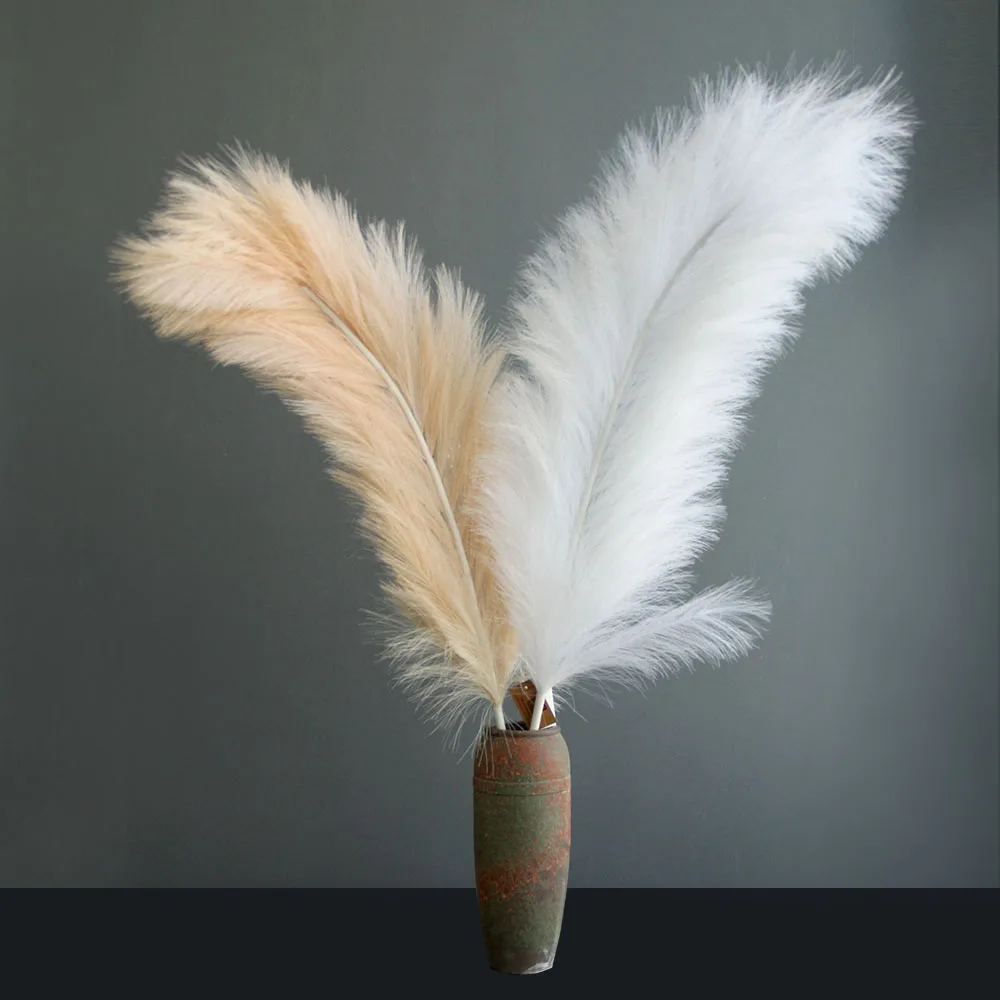 Artificial White Cream Black Ostrich Pampas Grass Feathers For Wedding Party Home Decoration  Large Plumes Ostrich Feather