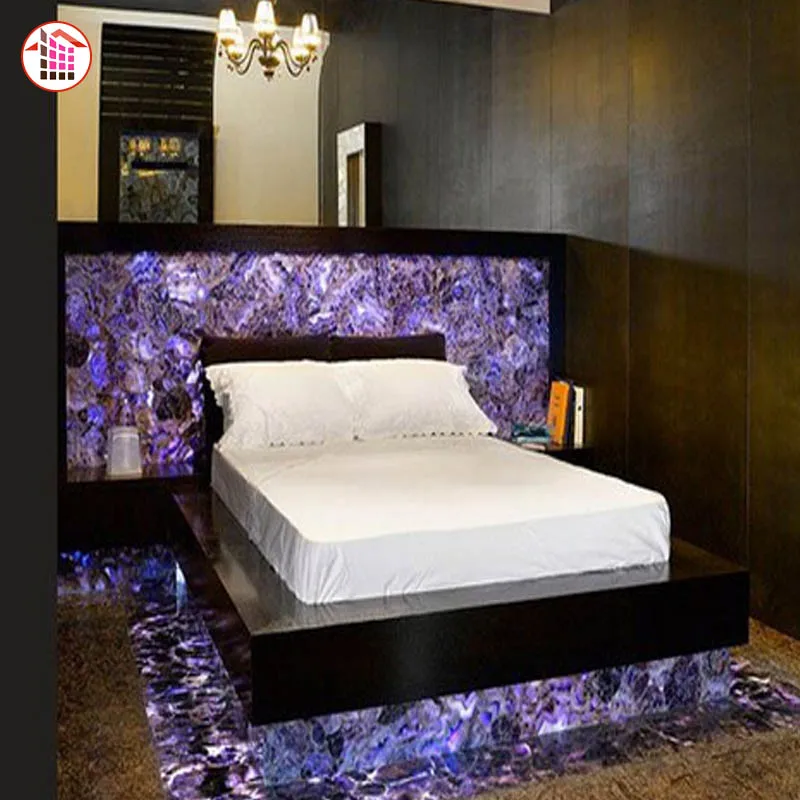 
luxury purple agate onyx backsplash 