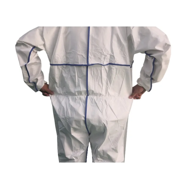 China Shandong Factory Type 5 6 Disposable Coverall Industry Asbestos Protection In Stock PPE Working Coverall